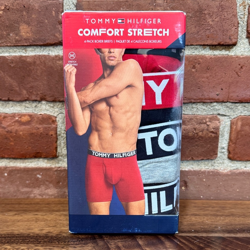 Tommy Hilfiger Men's Boxer Briefs - Red, 2 Black
Gray 4 pack